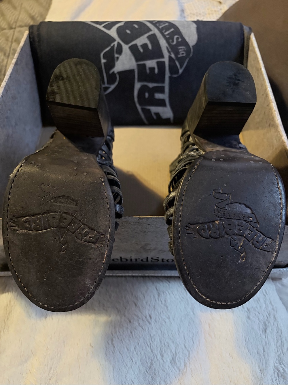 Freebird by Steven Black Braided Open-Toe Ankle Booties - Picture 5 of 5
